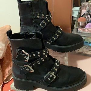 Forever 21 studded combat boots